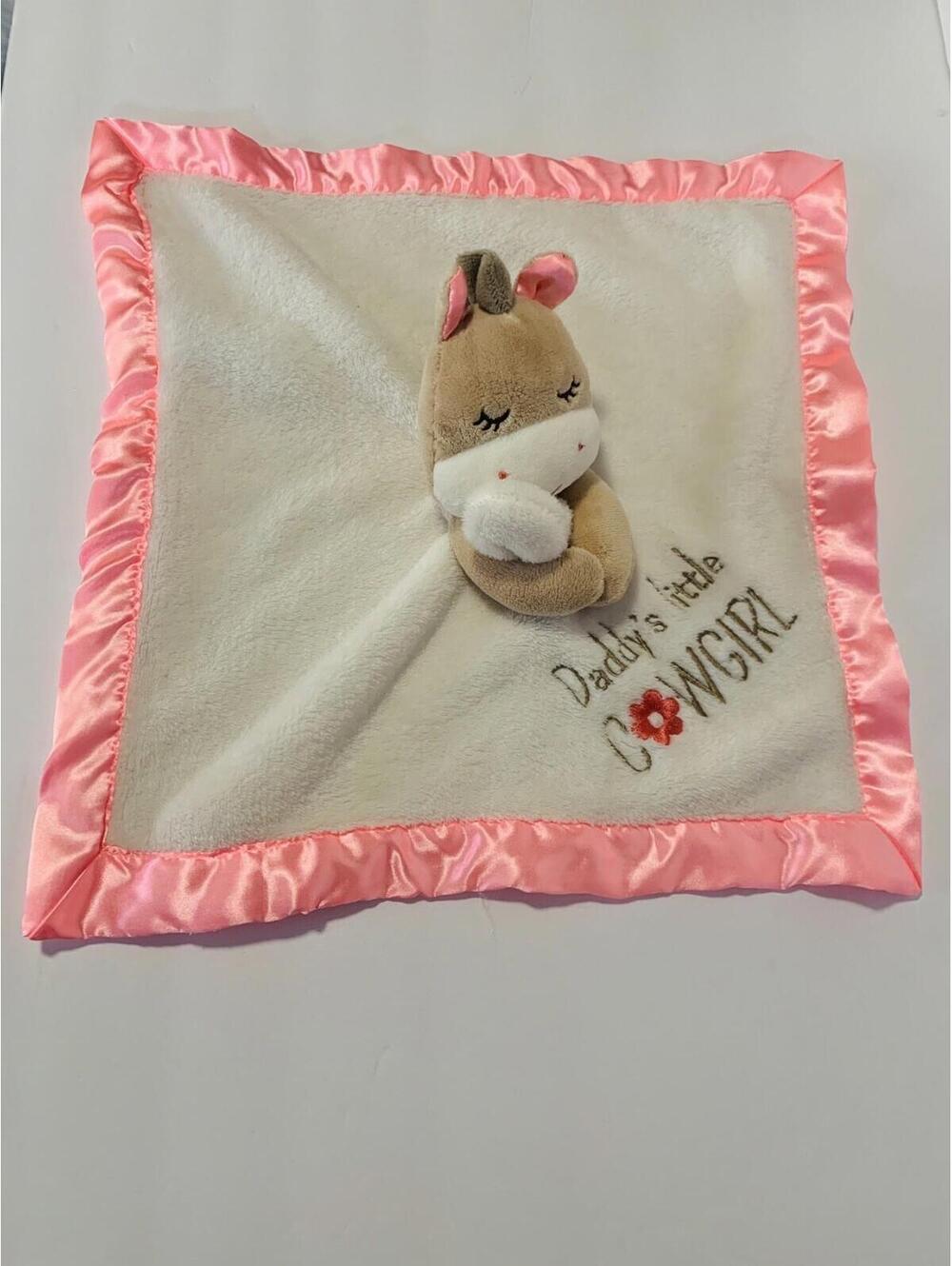 Baby Starters Daddy's Little Cowgirl Lovey Security Blanket Horse Plush Rattles